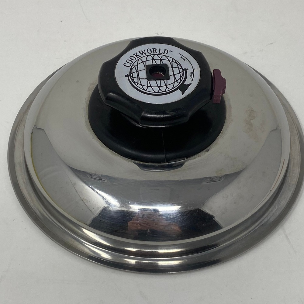 Cookworld 7 3/8in Cookware Lid Silver Stainless Steel Steam Whistle Valve